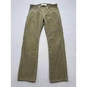 Levi's 514 Corduroy Pants Mens 32x30 Olive Green Slim Straight Leg White Tab Y2K